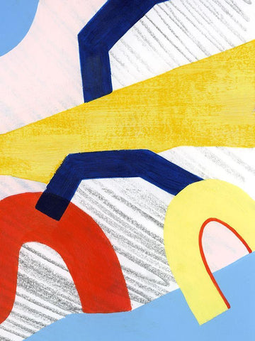 Simple Scribbles I Black Ornate Wood Framed Art Print with Double Matting by Popp, Grace