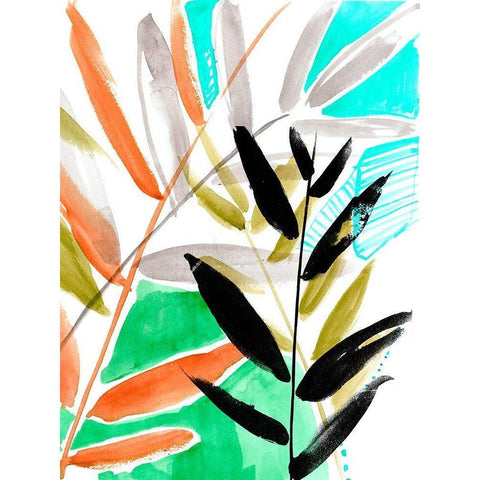 Vivid Fronds I Gold Ornate Wood Framed Art Print with Double Matting by Goldberger, Jennifer