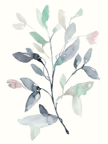 Water Branches I White Modern Wood Framed Art Print with Double Matting by Goldberger, Jennifer