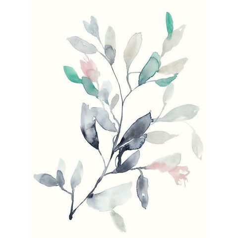 Water Branches II White Modern Wood Framed Art Print by Goldberger, Jennifer