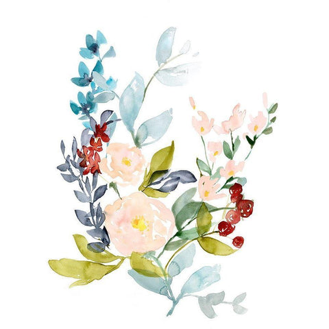 Bouquet of Spring II White Modern Wood Framed Art Print by Goldberger, Jennifer