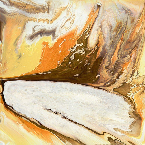 Liquid Earth I White Modern Wood Framed Art Print with Double Matting by Studio W