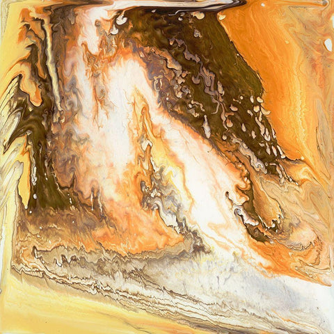 Liquid Earth II White Modern Wood Framed Art Print with Double Matting by Studio W