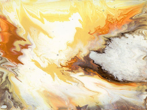 Liquid Earth VI White Modern Wood Framed Art Print with Double Matting by Studio W