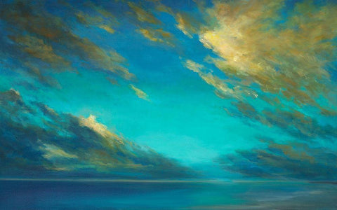 Coastal Cloudscape Black Ornate Wood Framed Art Print with Double Matting by Finch, Sheila