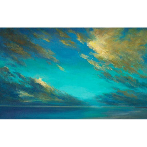 Coastal Cloudscape Black Modern Wood Framed Art Print with Double Matting by Finch, Sheila