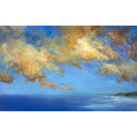 Golden Cloudscape Gold Ornate Wood Framed Art Print with Double Matting by Finch, Sheila
