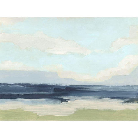 Verdant Coast II Black Modern Wood Framed Art Print by Vess, June Erica