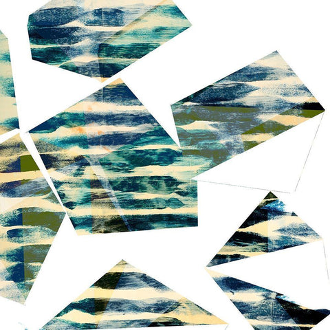 Banding Shapes I White Modern Wood Framed Art Print with Double Matting by Jasper, Sisa