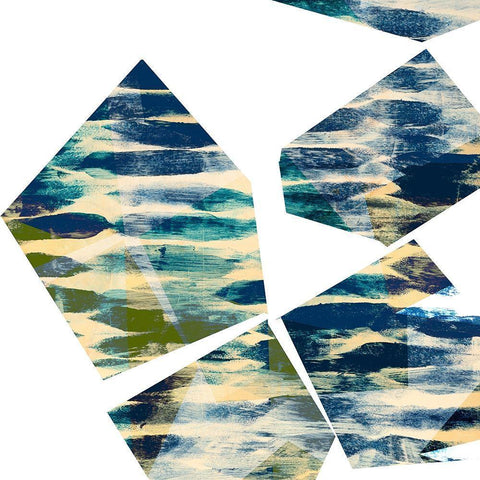 Banding Shapes II White Modern Wood Framed Art Print with Double Matting by Jasper, Sisa