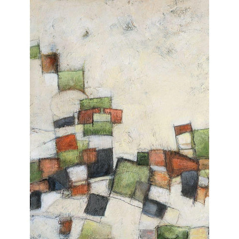 Fiesta in Earth I Black Modern Wood Framed Art Print with Double Matting by Crawford, Beverly