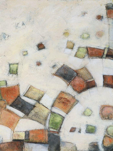 Fiesta in Earth II White Modern Wood Framed Art Print with Double Matting by Crawford, Beverly