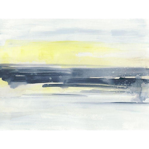 Citron Sea Horizon I Gold Ornate Wood Framed Art Print with Double Matting by Vess, June Erica