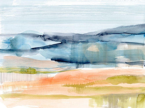 Mandarin Fields I Black Ornate Wood Framed Art Print with Double Matting by Goldberger, Jennifer