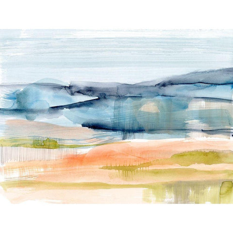 Mandarin Fields I Black Modern Wood Framed Art Print with Double Matting by Goldberger, Jennifer