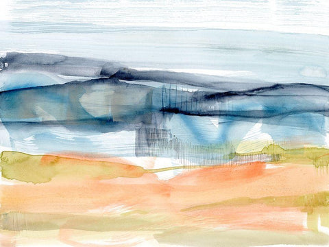 Mandarin Fields II Black Ornate Wood Framed Art Print with Double Matting by Goldberger, Jennifer