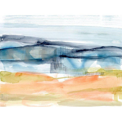 Mandarin Fields II Black Modern Wood Framed Art Print with Double Matting by Goldberger, Jennifer