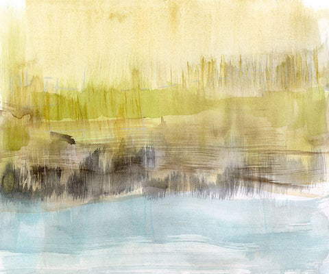 Feathered Fields II White Modern Wood Framed Art Print with Double Matting by Goldberger, Jennifer