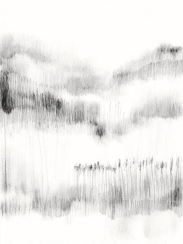 Grassy Hill I White Modern Wood Framed Art Print with Double Matting by Goldberger, Jennifer