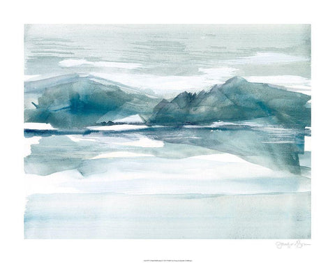 Peaked Reflection I White Modern Wood Framed Art Print with Double Matting by Goldberger, Jennifer