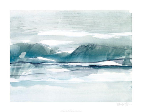 Peaked Reflection II White Modern Wood Framed Art Print with Double Matting by Goldberger, Jennifer