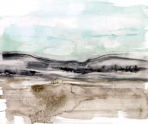 Lines in the Range II Black Ornate Wood Framed Art Print with Double Matting by Goldberger, Jennifer