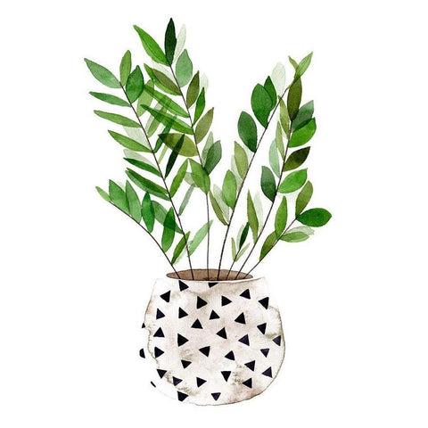 Plant in a Pot III Black Modern Wood Framed Art Print by Wang, Melissa