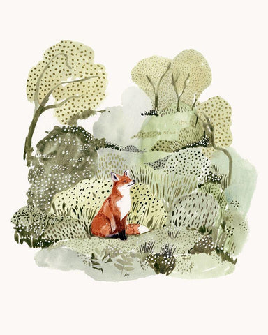 Fox Glen I Black Ornate Wood Framed Art Print with Double Matting by Borges, Victoria