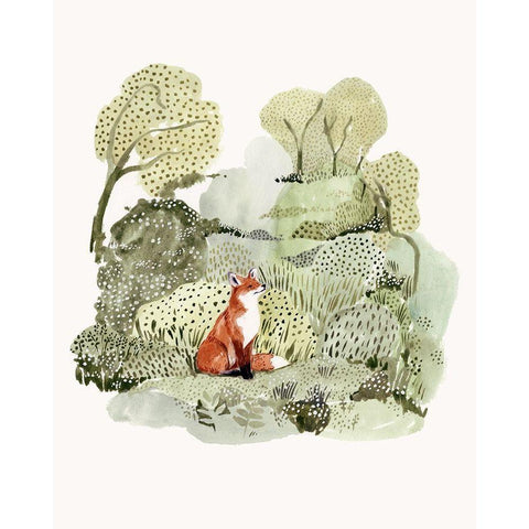 Fox Glen I White Modern Wood Framed Art Print by Borges, Victoria