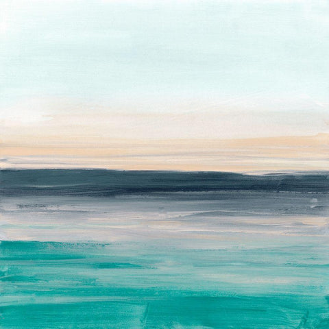 Sea Rise I Black Modern Wood Framed Art Print with Double Matting by Vess, June Erica