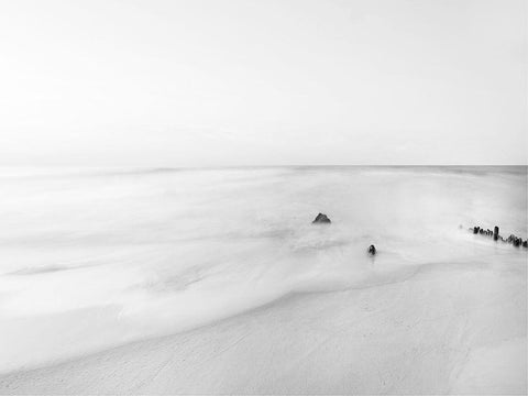 Black and White Water II White Modern Wood Framed Art Print with Double Matting by McLoughlin, James