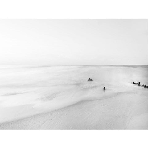 Black and White Water II Black Modern Wood Framed Art Print with Double Matting by McLoughlin, James