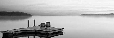 Black and White Water Panel XI White Modern Wood Framed Art Print with Double Matting by McLoughlin, James