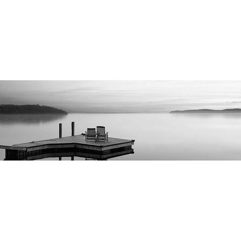 Black and White Water Panel XI White Modern Wood Framed Art Print by McLoughlin, James