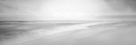 Black and White Water Panel XIII White Modern Wood Framed Art Print with Double Matting by McLoughlin, James