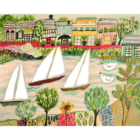 Smooth Sailing I Gold Ornate Wood Framed Art Print with Double Matting by Fields, Karen