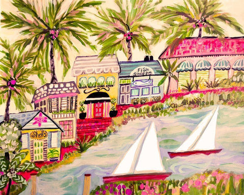 Smooth Sailing II Black Ornate Wood Framed Art Print with Double Matting by Fields, Karen