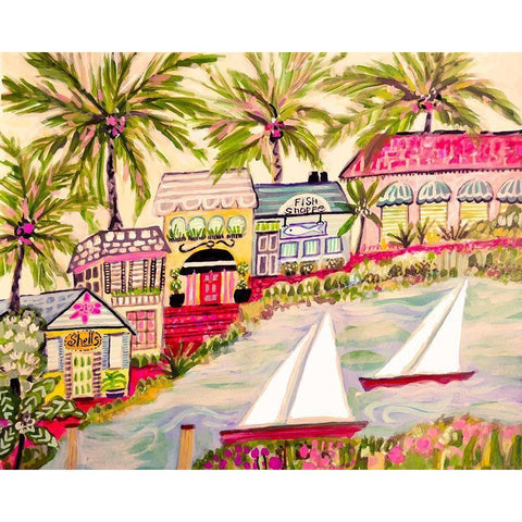 Smooth Sailing II Black Modern Wood Framed Art Print with Double Matting by Fields, Karen