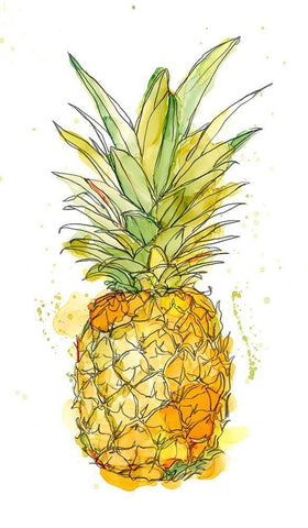 Pineapple Splash I Black Ornate Wood Framed Art Print with Double Matting by Harper, Ethan