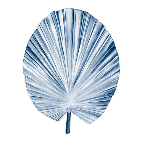 Indigo Tropical Leaves IV Black Modern Wood Framed Art Print by Meagher, Megan