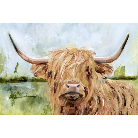 Custom Highland Grazer I Gold Ornate Wood Framed Art Print with Double Matting by Borges, Victoria