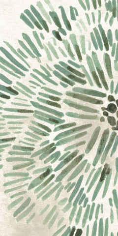 Green Flowerhead I White Modern Wood Framed Art Print with Double Matting by Vess, June Erica