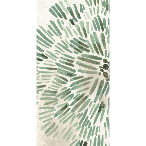 Green Flowerhead I Black Modern Wood Framed Art Print with Double Matting by Vess, June Erica