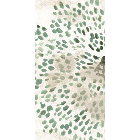 Green Flowerhead III Gold Ornate Wood Framed Art Print with Double Matting by Vess, June Erica