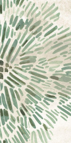Green Flowerhead IV White Modern Wood Framed Art Print with Double Matting by Vess, June Erica