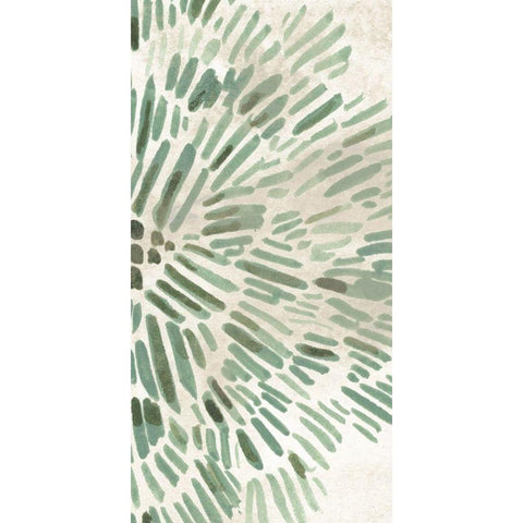 Green Flowerhead IV Black Modern Wood Framed Art Print by Vess, June Erica