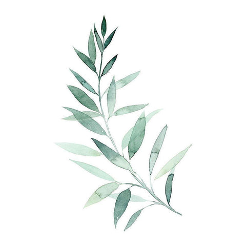 Sea Glass Sprig I White Modern Wood Framed Art Print by Popp, Grace