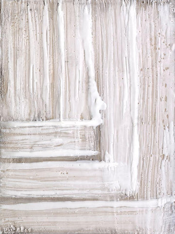 Concentric White II White Modern Wood Framed Art Print with Double Matting by Goldberger, Jennifer