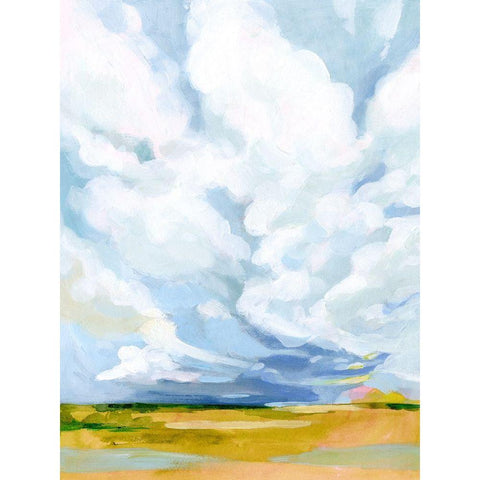 Lucid Skies I White Modern Wood Framed Art Print by Borges, Victoria