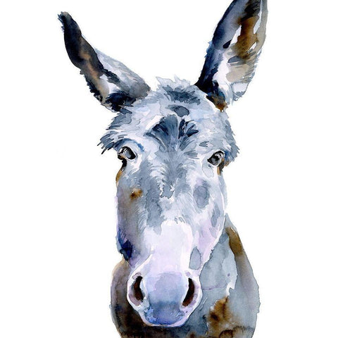 Sweet Donkey II White Modern Wood Framed Art Print by Parker, Jennifer Paxton